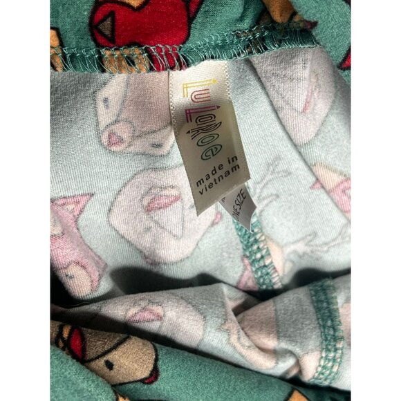 LuLaRoe Womens Leggings Deer Owl Fox Bear Green Buttery Soft One Size - Picture 5 of 6